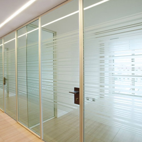 Mamparas de Oficina con Vidrio Laminado-vidrierias-en-lima